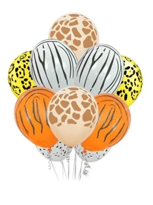 10pcs Latex Balloon, Modern Mixed Pattern Decorative Balloon For Party - Orange - View 1