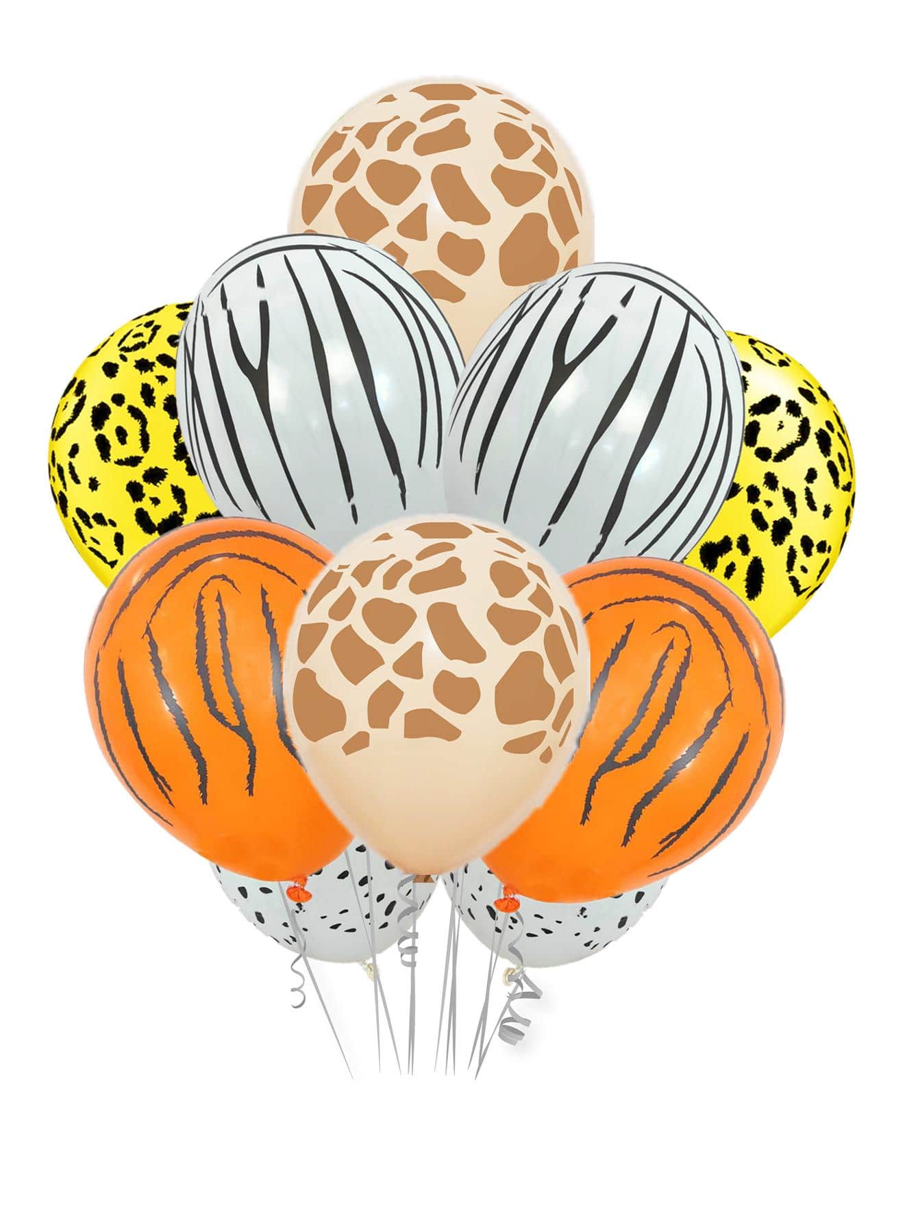 10pcs Latex Balloon, Modern Mixed Pattern Decorative Balloon For Party - Orange - View 1