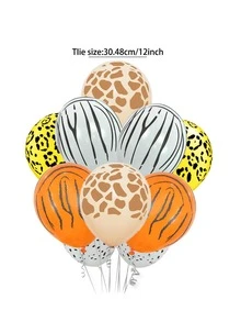 10pcs Latex Balloon, Modern Mixed Pattern Decorative Balloon For Party - Orange - View 3