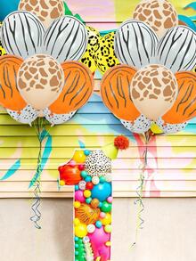 10pcs Latex Balloon, Modern Mixed Pattern Decorative Balloon For Party - Orange - View 2