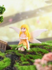 2入組塑料花園裝飾品現代人物設計花園雕像 - 粉色 - 查看 2