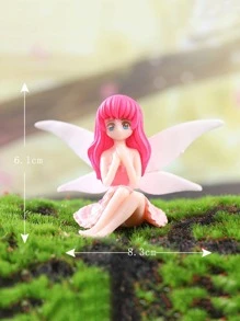 2入組塑料花園裝飾品現代人物設計花園雕像 - 粉色 - 查看 3