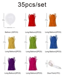 28pcs Rainbow Shaped Balloon Set, Colorful Balloon For Party Decor - Multicolor - View 4