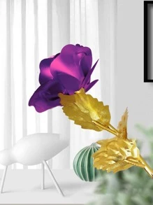 1pc Plastic Artificial Flower, Modern Artificial Flower For Home - Purple - View 3