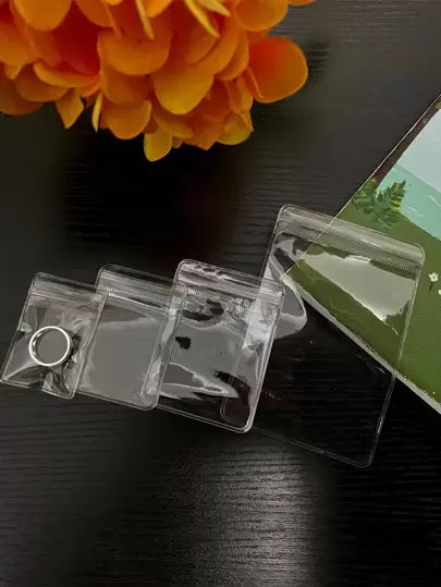 50 件 PVC 珠宝袋，简约透明防水珠宝袋，适合居家、情人节返校礼物