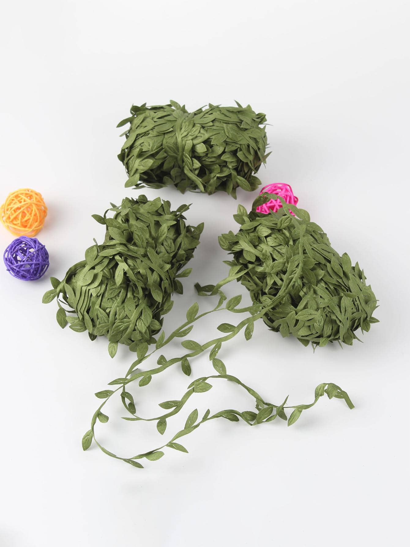 1pc Polyester Artificial Leaf Vine, Minimalist Artificial Vine For Home - Green - View 1