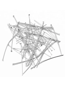 50 Cái/bộ Thời Trang Thép Không Gỉ Pin Tự Làm Phụ Kiện Trang Sức Dành Cho Nữ Cho Cuộc Sống Hàng Ngày - Bạc - Xem 3