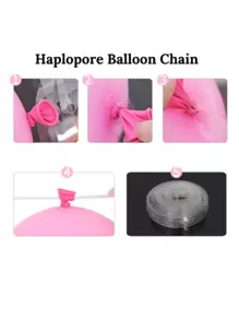 5pcs Plastic Balloon Chain, Minimalist Clear Balloon Clip For Party Back To School Valentine Day