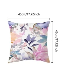 1入組無填充物花卉圖案靠墊套現代織物裝飾抱枕套 - 彩色 - 查看 2