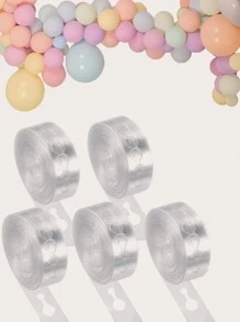 5pcs Plastic Balloon Chain, Minimalist Clear Balloon Clip For Party Back To School Valentine Day