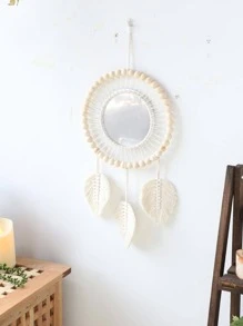 1入組珠子裝飾編織壁掛 - 米色 - 查看 2