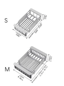 1 pieza de acero inoxidable Rejilla de drenaje , moderno plata ajustable Cuchillería Escurridor para cocina - Albaricoque - Ver 4