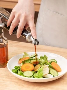 1入組玻璃油瓶廚房用極簡主義透明油瓶