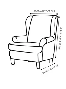 1 pieza Funda de silla de unicolor de seda de leche elástica antipolvo, apta para el hogar, dormitorio, comedor - Gris - Ver 3