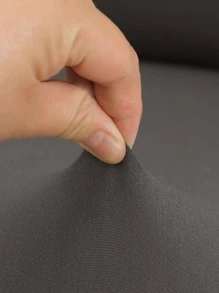 1 pieza Funda de silla de unicolor de seda de leche elástica antipolvo, apta para el hogar, dormitorio, comedor - Gris - Ver 2