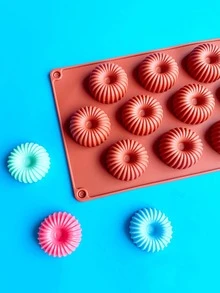 1 pieza Molde de silicona dónut dónut para cocina - Marrón - Ver 3