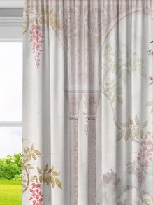 Flower Pattern Single Panel Curtain, Modern Polyester Random Single Panel Curtain For Bedroom And Living Room - Multicolor - View 3