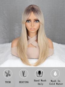 長款直筒人造假髮帶劉海 - 彩色 - 查看 4