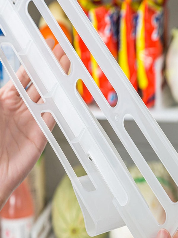 1pc Refrigerator Storage Partition Board, Retractable Plastic Divider