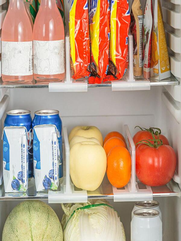 1pc Refrigerator Storage Partition Board, Retractable Plastic Divider