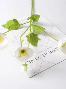 1pc Artificial Poppy, Fake Poppy For Home Decor - White - View 4