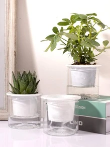 1 pieza Maceta poliresina - Blanco - Ver 3