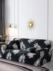1入組葉子印花沙發套客廳滌綸彈力沙發套 - 彩色 - 查看 2