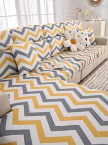 1入組V形圖案彈力沙發座墊套客廳用現代滌綸沙發墊套 - 彩色 - 查看 1