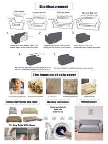 1 Bọc Ghế Sofa Màu Trơn, Bọc Ghế Sofa Polyester Tối Giản Cho Gia Đình - Màu Xám nhạt - Xem 4