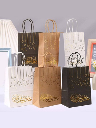 6入組金屬質感圖案禮品紙收納適合派對禮品收納