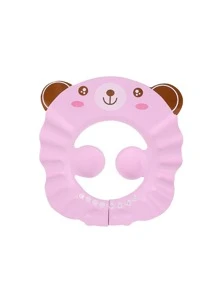 1入組兒童熊設計洗髮水帽子 - 粉色 - 查看 1