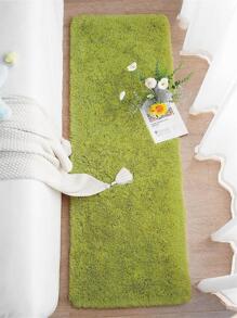1入組素色防滑地毯綠色毛絨地墊家用 - 綠色 - 查看 8