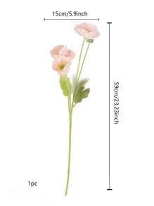 1入組人造罌粟花家居裝飾用假罌粟花 - 珊瑚粉 - 查看 3