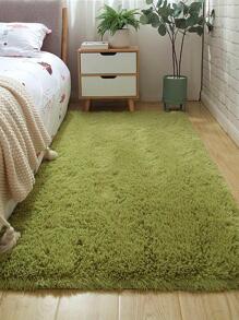 1入組素色防滑地毯綠色毛絨地墊家用 - 綠色 - 查看 4