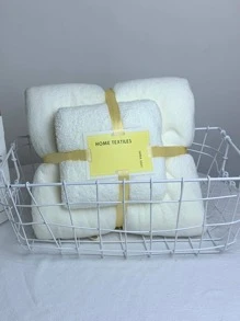 2入組/套素色浴巾白色絨布面巾和浴巾贈品