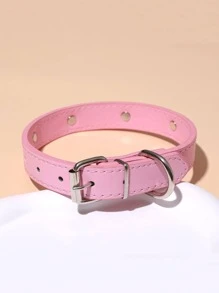 1入組爪子圖案配件PU皮革寵物項圈適用於小型犬和貓 - 粉色 - 查看 2