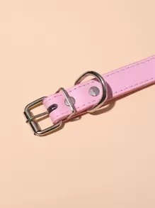 1入組爪子圖案配件PU皮革寵物項圈適用於小型犬和貓 - 粉色 - 查看 3