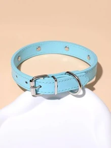 1入組腳印設計PU皮革寵物項圈,適用於小型犬和貓 - 淺藍色 - 查看 2