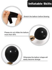 92 gói Vòng hoa bóng bay màu đen lãng mạn, bóng bay trang trí bằng cao su cho bữa tiệc - màu đen - Xem 7