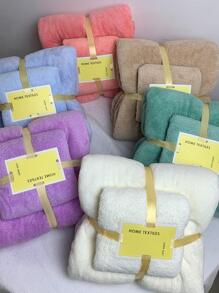 2入組/套素色浴巾白色絨布面巾和浴巾贈品