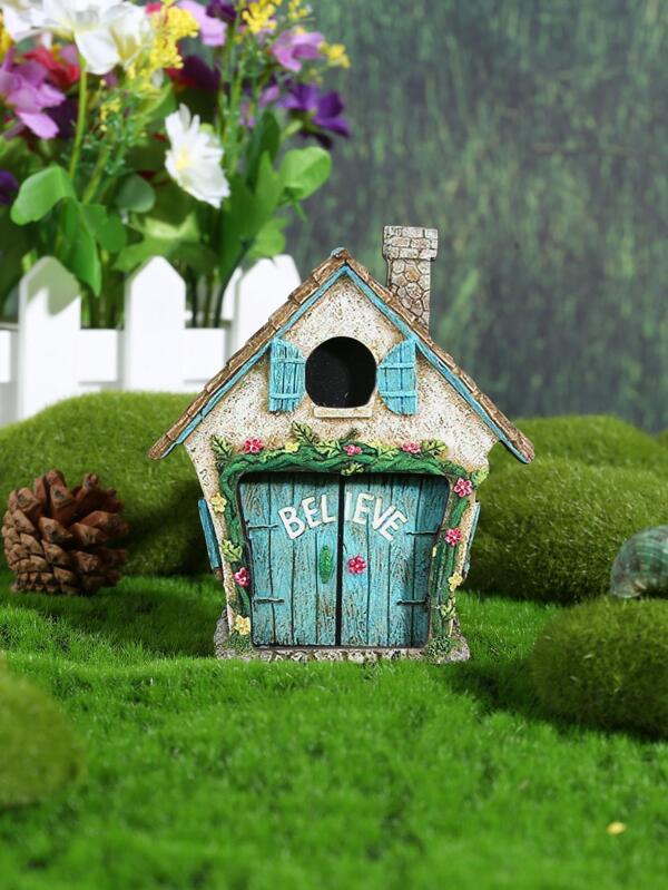1pc House Door Shaped Garden Ornament, Small Ornament For Garden