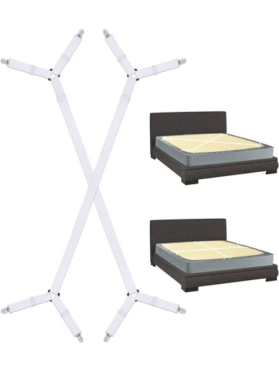 1st justerbar lakanhållare, vita arkhållareklämmor, hushåll