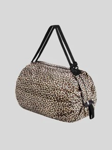 1 chiếc Da Báo Tổ Chức Du Lịch, Có Thể Gập Lại Di Động Mua Sắm Túi cho Ngoài Trời, Du Lịch - Màu vàng - Xem 3
