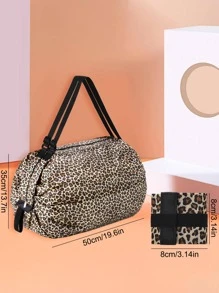 1 chiếc Da Báo Tổ Chức Du Lịch, Có Thể Gập Lại Di Động Mua Sắm Túi cho Ngoài Trời, Du Lịch - Màu vàng - Xem 7