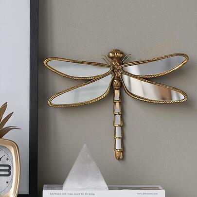 1 cái Thiết kế chuồn chuồn treo tường, Trang trí bề mặt gương cổ điển, Dùng để trang trí nhà cửa, Trang trí nhà cửa, Trang trí phòng, Trang trí tường