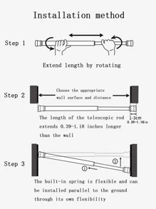 1入組免打孔伸縮桿家用多功能收納桿 - 白色 - 查看 5