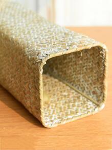 1入組大號編織白色花盆用於家居裝飾竹子植物育苗盆 - 白色 - 查看 4