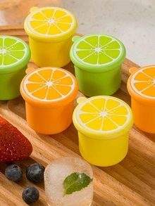 1入組PE冰塊模具廚房用帶蓋水果形冰塊模具 - 黃色 - 查看 3