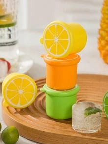 1入組PE冰塊模具廚房用帶蓋水果形冰塊模具 - 黃色 - 查看 4