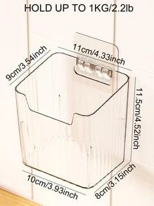 1 Gói Rõ Ràng Dọc Hạt Treo Tường Giá Đựng Lược, Hộ Gia Đình Bằng Nhựa Hộp Bảo Quản - Trong sáng - Xem 2